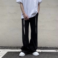 坠感西装裤男vibe高街痞帅设计感宽松直筒阔腿拖地裤子K0145-p38，男装西裤，星座1008