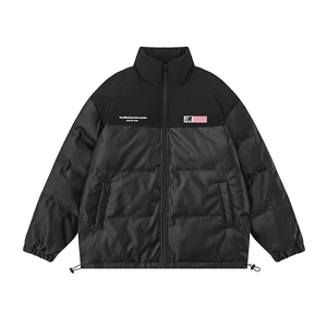 白底23新款冬季时尚百搭立领加厚PU皮棉服外套MY6405P125控168图片