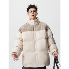 PU皮棉服冬季宽松港风棉衣立领冬装棉袄PM01-P115限168抖音控178，男装棉衣，电商B370