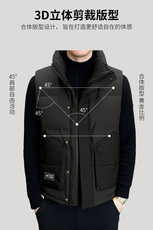 羽绒马甲男士秋冬季2025立领保暖鸭绒休闲时尚潮男背心，男装背心/马甲，星座218-1（原230）