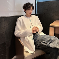 秋季新款设计师款绿松石纽扣小香风夹克外套A210A-JK03-P115，男装夹克，电商A210A