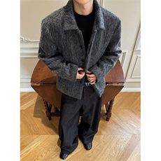 517A-8-Y82-P100冬季长毛单面毛呢大衣韩式短款加厚加棉外套，男装毛呢大衣，星座517A-8（原B282）