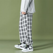 2021春夏港风格子裤子男中性风格子裤女直筒宽松DS-C407-6647-P40，男装休闲裤，电商C323-1