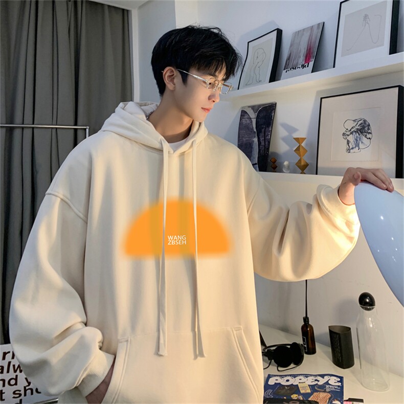 抖音品质 秋季320G华棉男士连帽大码印花卫衣WYH2474-P45控68图片