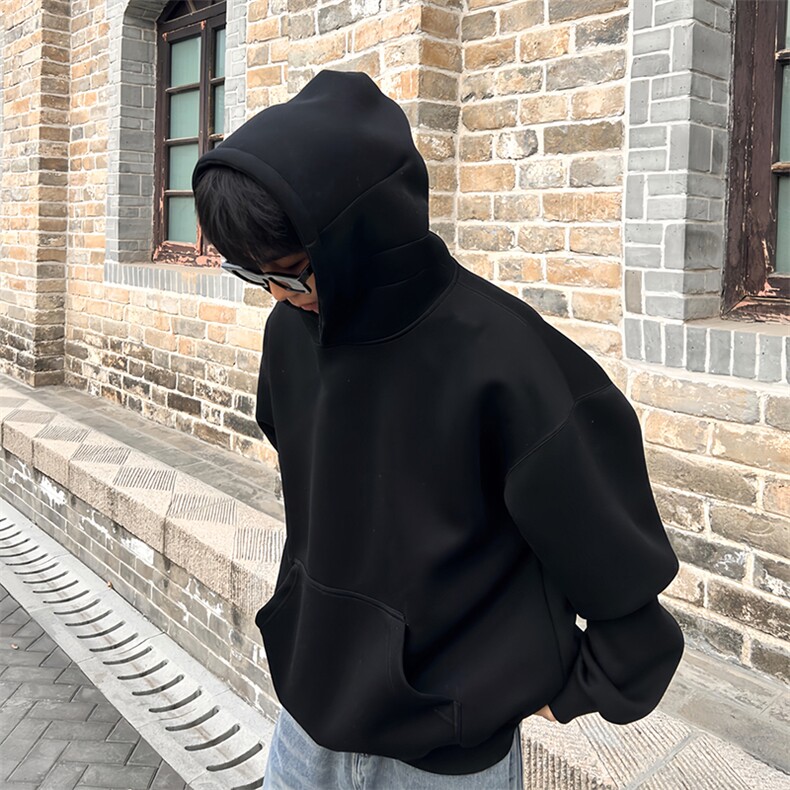 抖音得物高品质二开秋冬美式高街重磅结构辑明线连帽卫衣外套W75,男装卫衣,电商A486-1