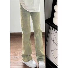 黄泥弯刀牛仔裤男春秋新款痞帅vibe风直筒微喇叭长裤N8090，男装牛仔裤，星座1116A（原606A-3）