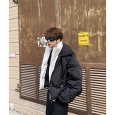 假两件棉衣男亮面双层小众设计感立领加厚宽松棉服外套潮M8032，男装棉衣，星座1116A（原606A-3）