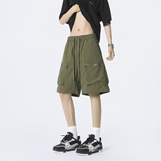 尼龙速干高品质工装短裤高街美式拉链口袋五分裤25XD23096特批20，男装休闲裤，电商A042