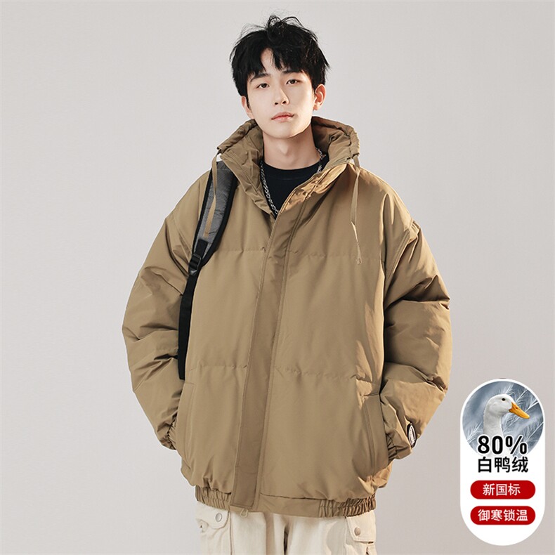 A436-W957-P195控248港风宽松立领80%白鸭绒外套情侣款羽绒服潮,男装羽绒服,电商A436