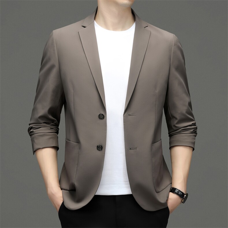 M6018-102钱塘2020-2秋季新款中年男装西服商务休闲纯色外套P185，男装西服，钱塘207-2