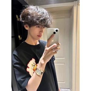 万针全刺绣工艺抖音得物高品质260克重磅纯棉双纱美式高街短袖T恤图片