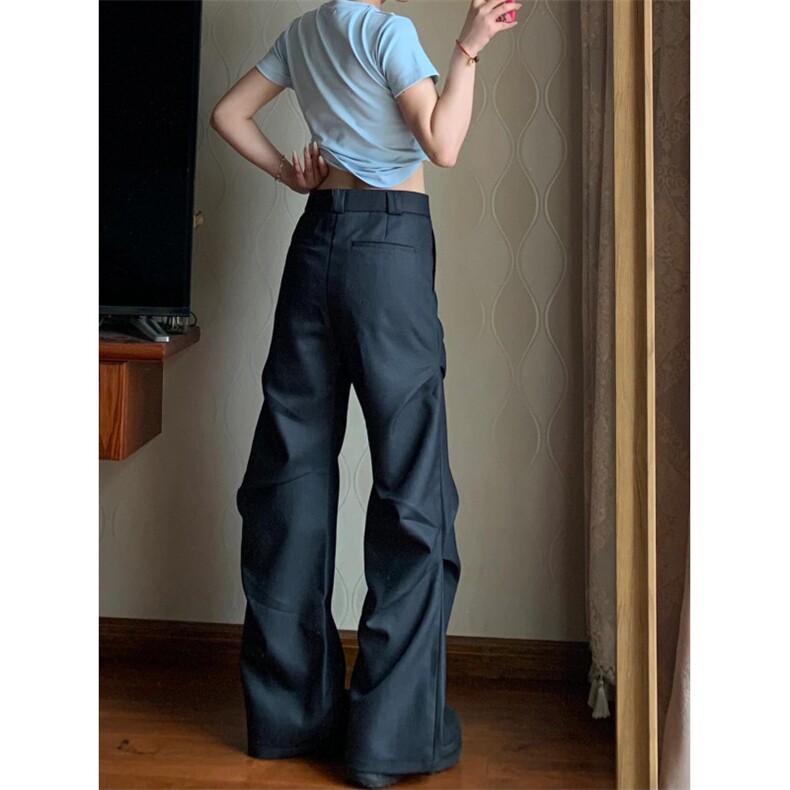 【网图有货】褶皱微喇西裤垂坠感高级感冰丝裤子MH228CC-特P45，男装西裤，星座1007（原301D）