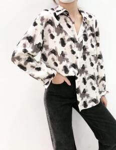 豹纹衬衫，女装衬衫，DL 迪黎