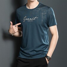 短袖t恤男夏季新款圆领男士薄款时尚潮牌衣服男生舒适冰丝休闲，男装T恤，电商B212（原钱塘6029）