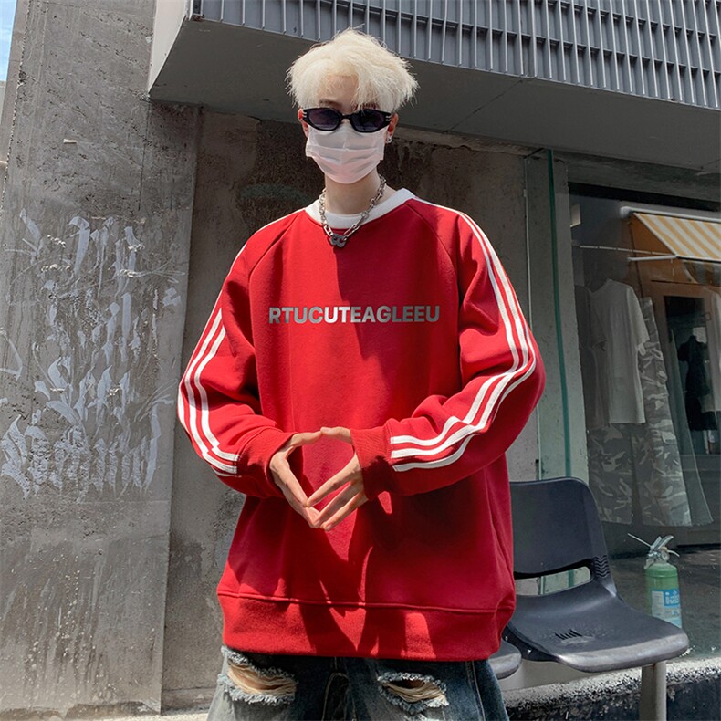 抖音得物高品质重磅全棉二开支持退换360克宽松织带圆领卫衣0506,男装卫衣,电商A486