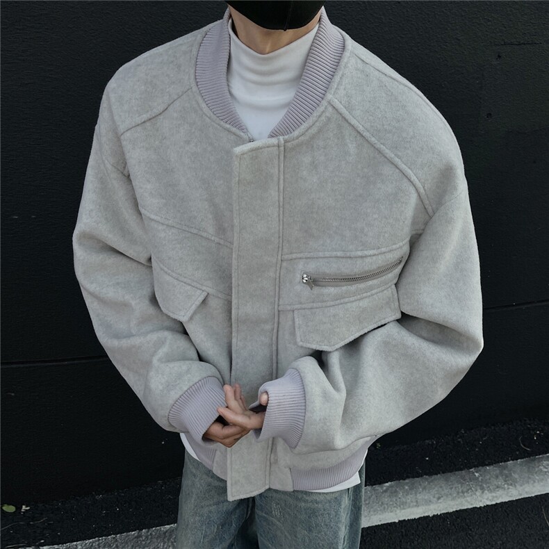 美式潮系夹棉绒毛呢外套飞行服冬季加厚棒球服棉服893P125,男装棉衣,电商A458A