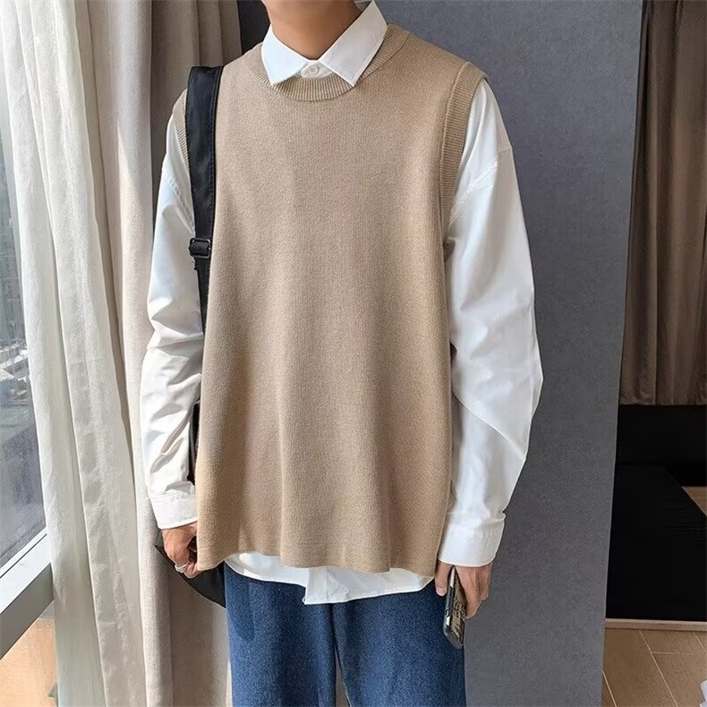 常规潮圆领外套西服无袖宽松针织男士背心潮流新款宽松型青少年,男装背心/马甲,星座1013-1