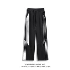 抖音品质美式潮流不规则条纹百搭休闲卫裤B315-K25385-特p40控78，男装休闲裤，电商B315