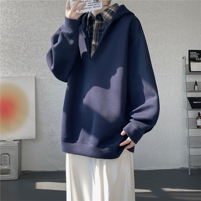 现货WY10178-特p58加绒P68重磅卫衣大码假俩件连帽衫美式外套,女装短外套,电商A059