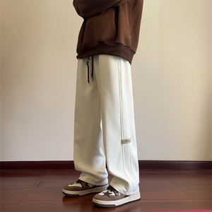 秋季直筒裤菠萝格宽松直筒大码百搭休闲裤ZK51*P30图片