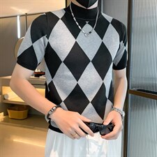 半高领内搭短袖打底男新款潮流百搭纯色毛衣打底衫M3317P42，男装针织衫/毛衣，星座1116-2