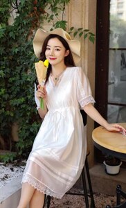 花边连衣裙图片
