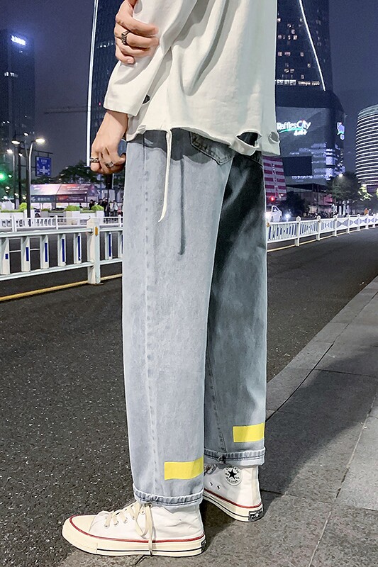 NK991-P30秋季港风牛仔裤男宽松直筒潮流韩版百搭老爹裤,男装牛仔裤,星座410-6（原星座1304-1）