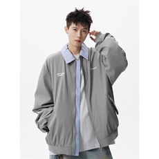 绣花假两件翻领棒球服外套男女春秋宽松潮百搭情侣夹克HH9001P64，男装夹克，星座1013-5