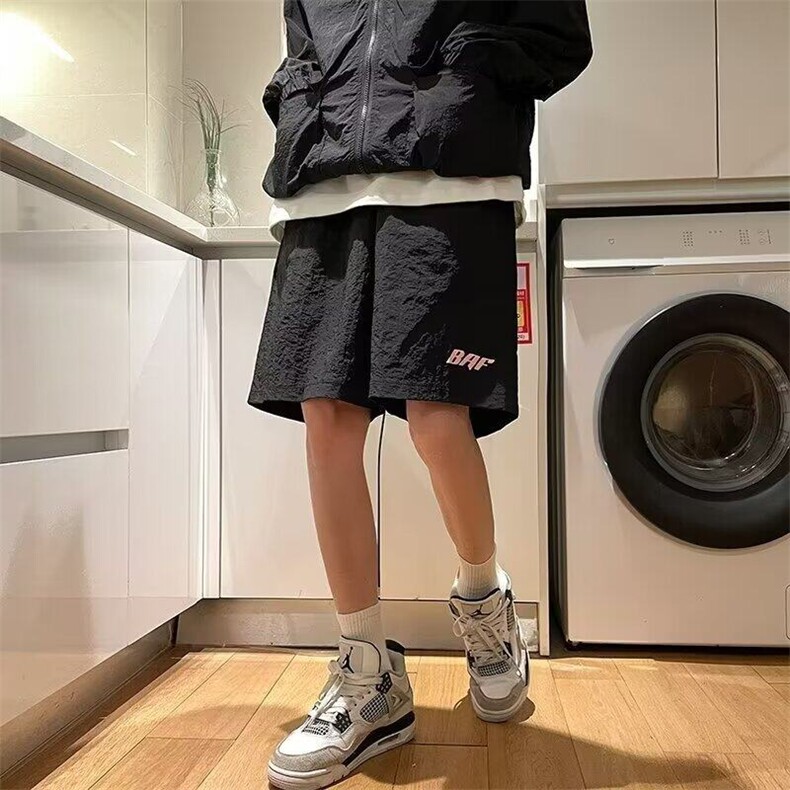 DKK53-P26多巴胺粉色速干短裤男2025夏季薄款中裤子宽松五分裤,男装牛仔裤,星座603-2