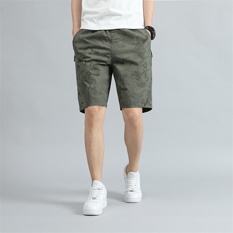 CR5008男士2024年夏季新款青年免烫短裤中腰运动休闲宽松沙滩裤，男装牛仔裤，电商B360