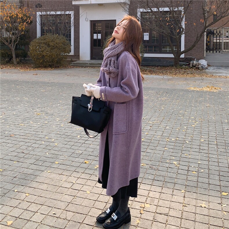 新款70羊毛大衣送围巾2D014-10053-P275-K398,女装毛呢外套,2D014