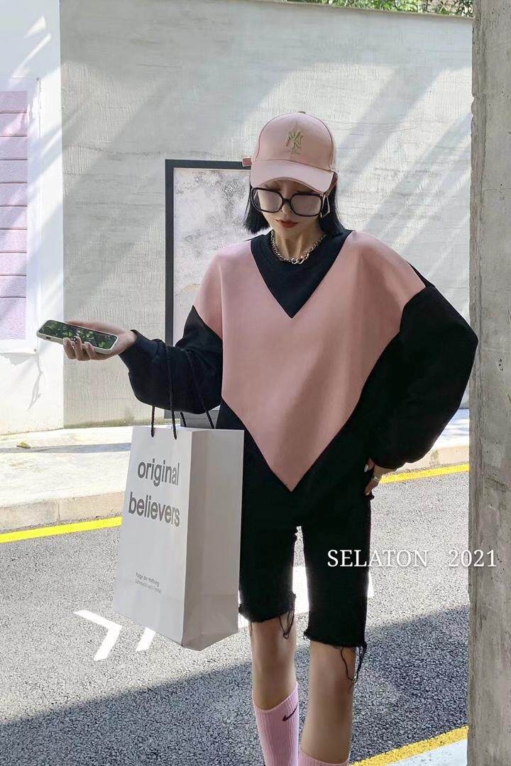 撞色韩版卫衣，女装卫衣/绒衫，雪蘭桐