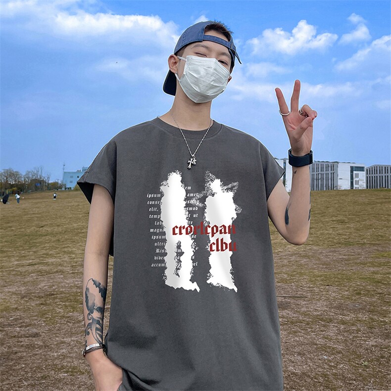 量大优供视频得物直播品质230克夏季纯棉背心无袖T恤WB213,男装背心/马甲,电商A486