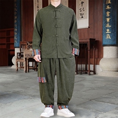 男士外套灯芯绒夹克套装盘扣立领风XZ1512-2502套装-P130，男装夹克，星座1512