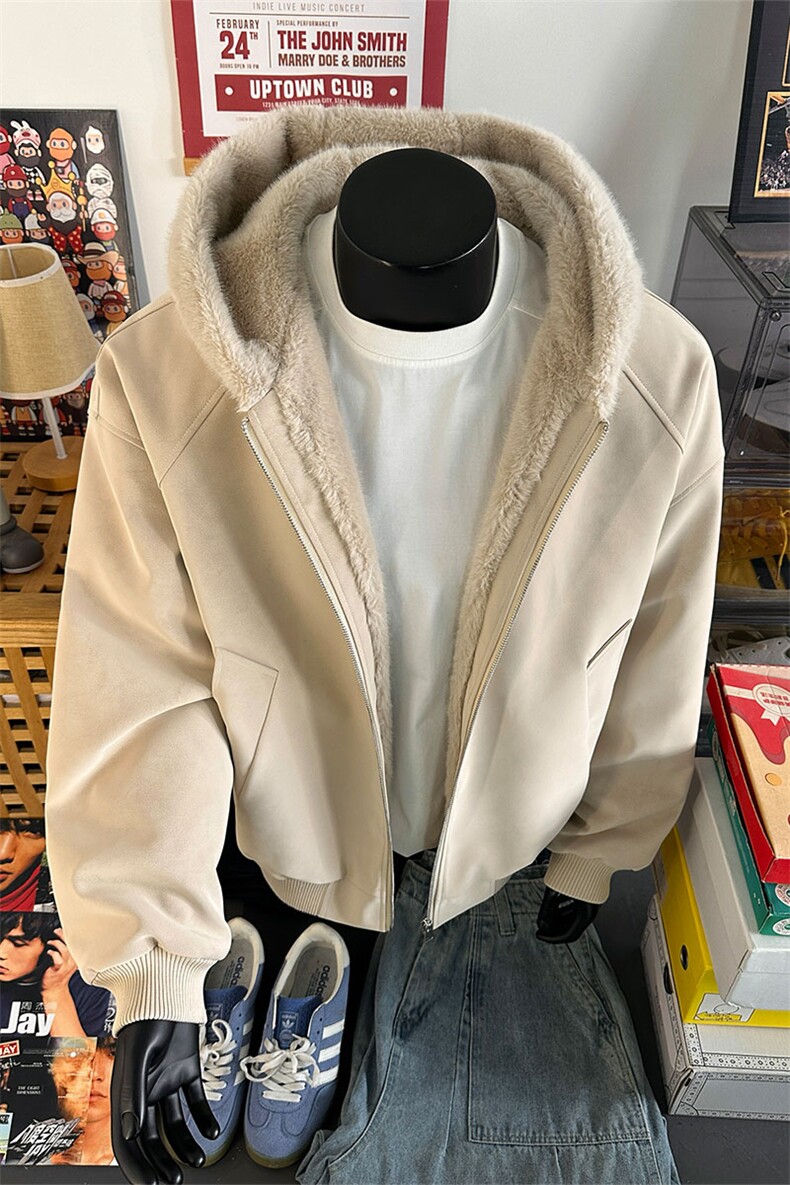 荔枝纹皮座山雕毛加绒连帽棉服男女同款保暖棉衣MP7826-特价P85,男装棉衣,电商A007