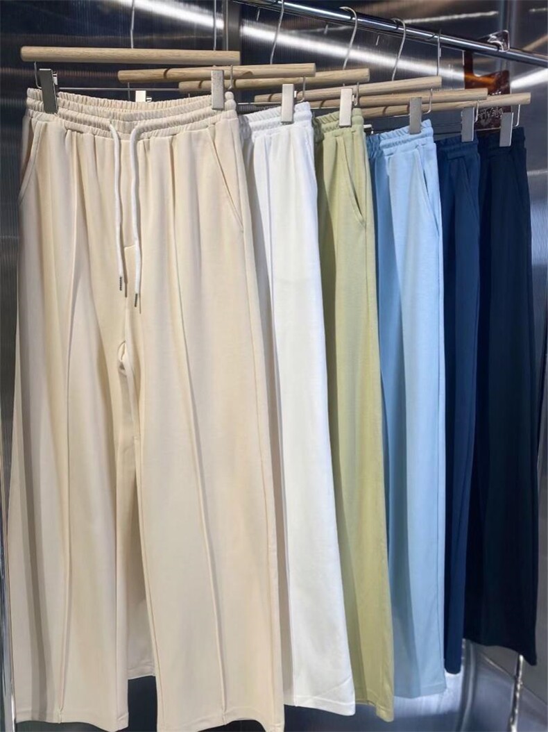 《DAVIDA》现货!简约纯色松紧腰系带休闲裤，女装休闲裤，DAVIDA