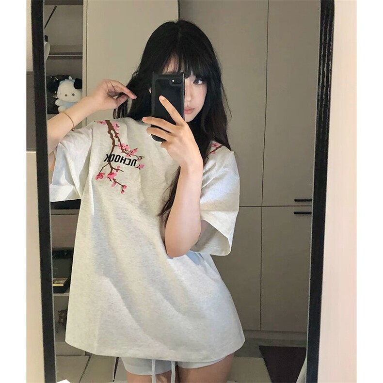 万针全刺绣工艺抖音得物高品质260克重磅纯棉双纱美式高街短袖T恤,男装T恤,电商A486