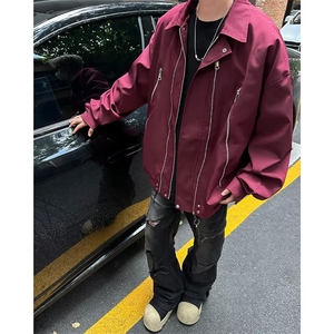 拉链口袋冲锋衣夹克男韩版潮流宽松百搭2024秋冬ins外套W6179-P64图片