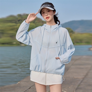 小个子时尚紫色薄款外套女短款2025夏季新款连帽透气户外防晒衣潮图片