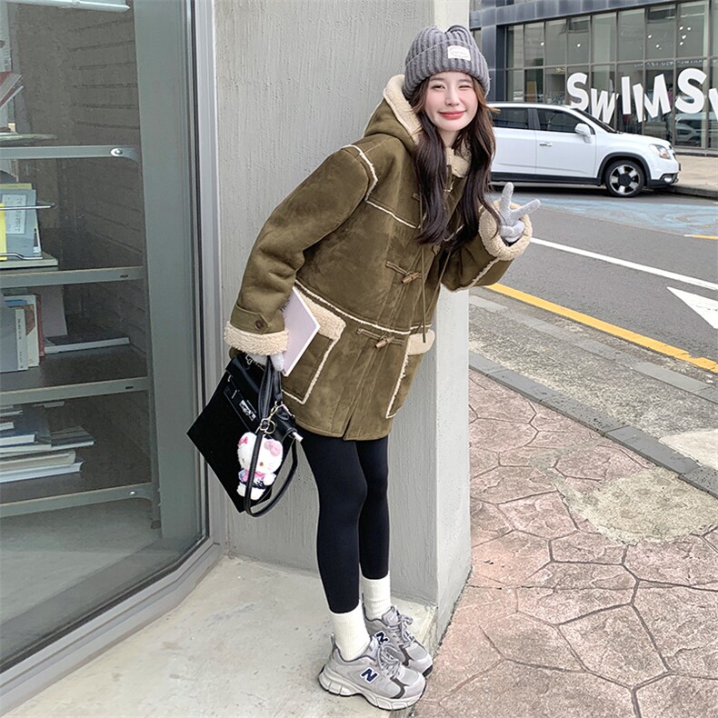 【新款】粉色皮毛一体羊羔毛外套883-P190-K289,女装棉衣/棉服,2C305