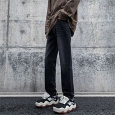 现货早春高街vibe修身长裤黄泥染拉链牛仔裤男K823-P55，男装牛仔裤，星座205