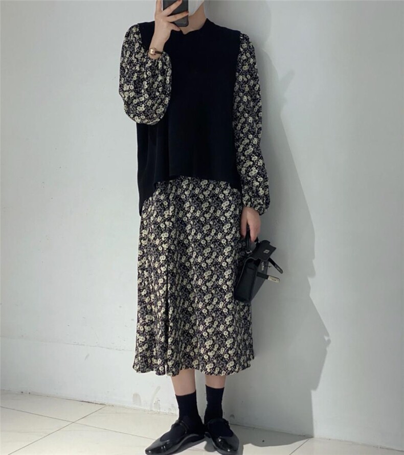 碎花裙两件套，其它，驿谷