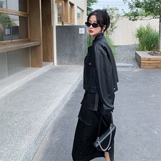 高级感休闲小皮衣外套女2024春季新款时尚百搭短款pu皮衣时尚夹克，女装皮衣，MQ