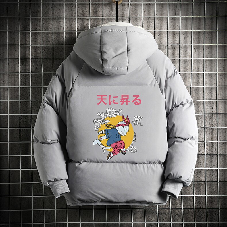MY16012-P100 加厚加绒连帽衣男大码服男面包服男 网格挂拍图片