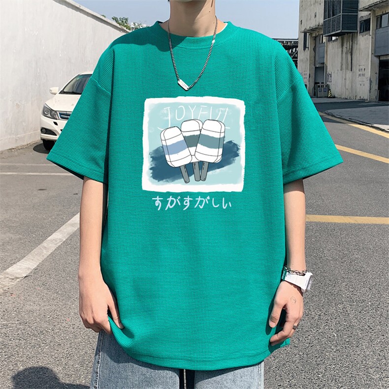 ！2022夏季男士华夫格短袖T恤清凉半袖体恤TXH217P25图片