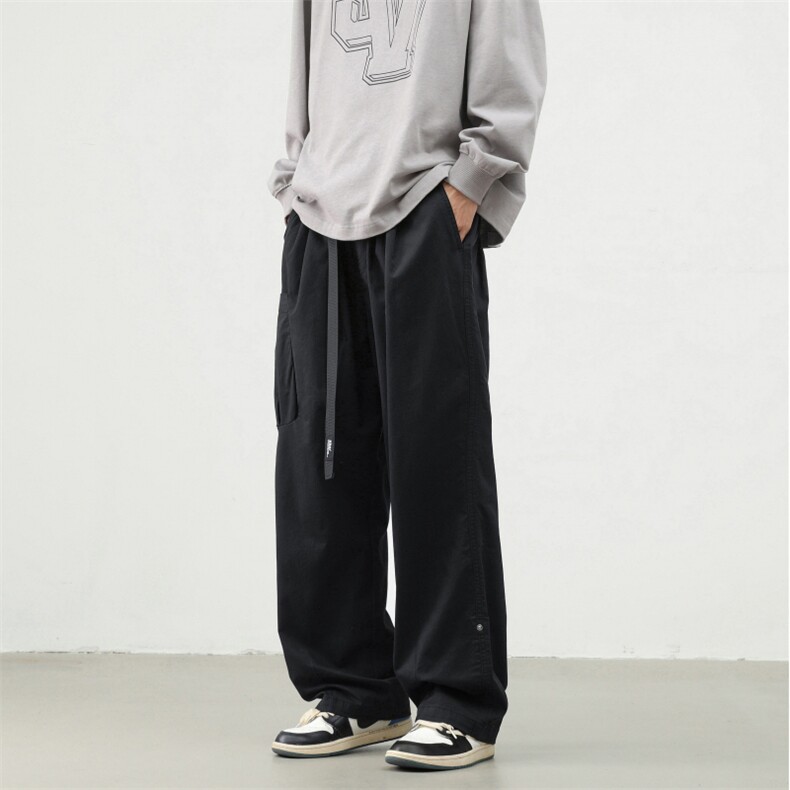 新款弹簧扣飘带搭扣工装裤大码XZ604-KG59-P60控78，男装工装外套，星座604