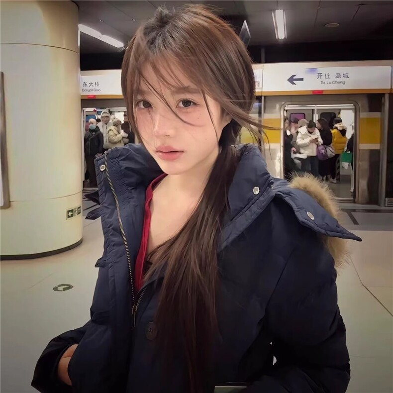 南区菲奥娜藏青大毛领羽绒棉服女2025冬季新款短款小个子棉衣棉袄,男装棉衣,星座506A