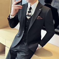SJT811-P2102025春季新款单扣纯色西服三件套装礼服，男装西服，星座507A（原星座306B-2）