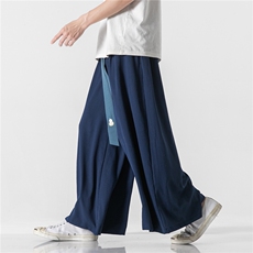 夏季大码风直筒宽松阔腿裤汉服唐装宋裤古风仙气K133/P85，男装民族服装，钱塘713