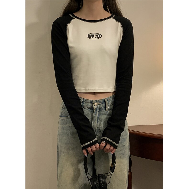 中性风插肩袖短款印花字母图案设计潮流休闲卫衣女WY77079P30控48,男装卫衣,星座226-1